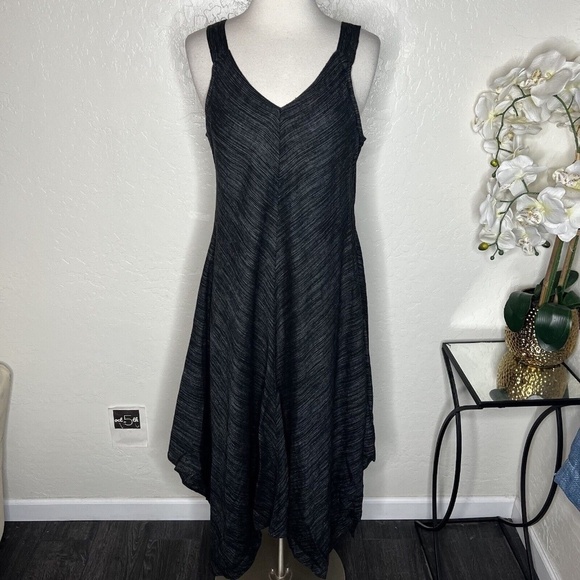 fever Linen-Blend Handkerchief Hem Midi Tank Dress Size M - Picture 1 of 10